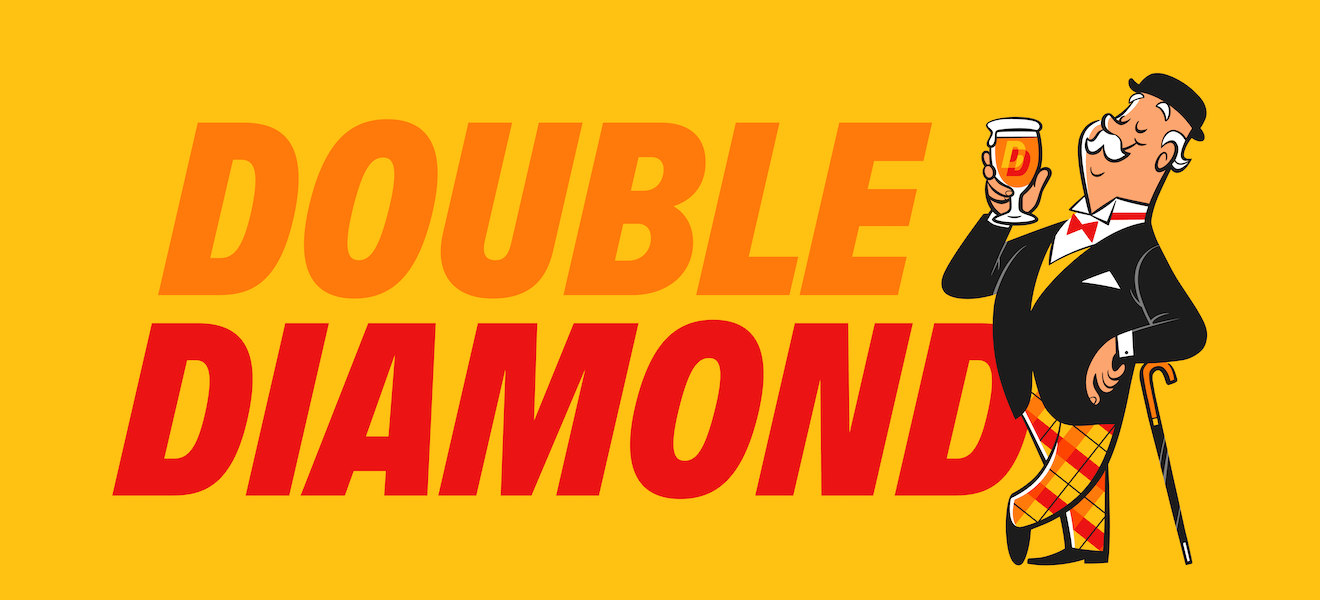 Double Diamond herra oluen kanssa