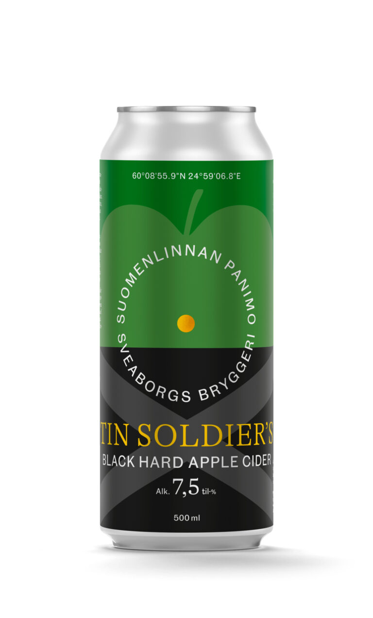 Suomenlinnan Tin Soldier's Black hard Apple Cider Tölkki 50cl